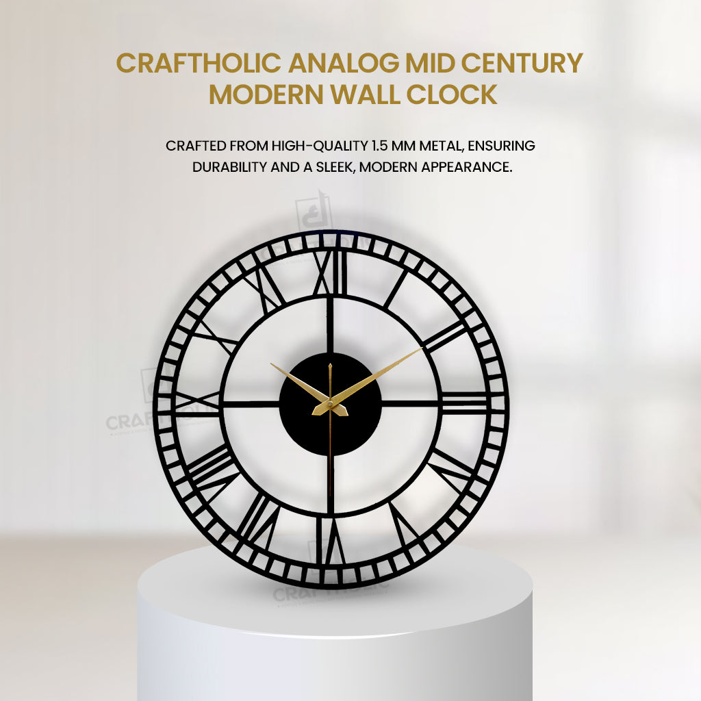 Designer Roman Numeral Metal Wall Clock