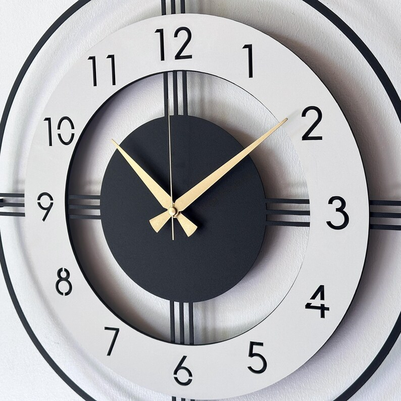 Craftholic Analog Mid Century Modern Big Size Metal Wall Clock