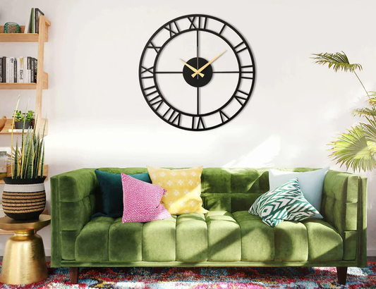 Designer Roman Numeral Metal Wall Clock