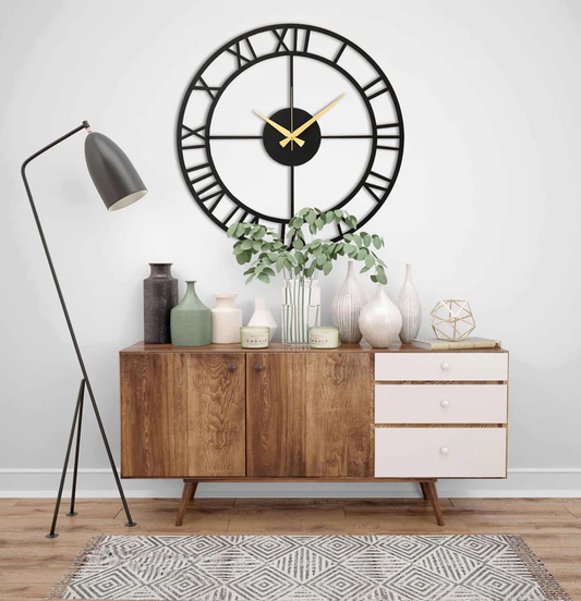 Designer Roman Numeral Metal Wall Clock
