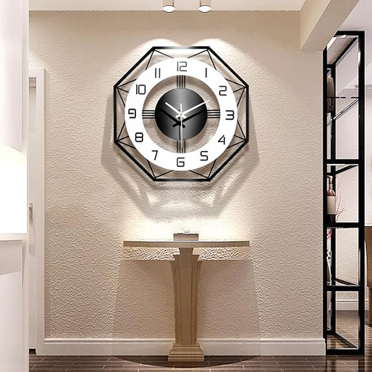 Antique Hexagon Stylish Metal Wall Clock