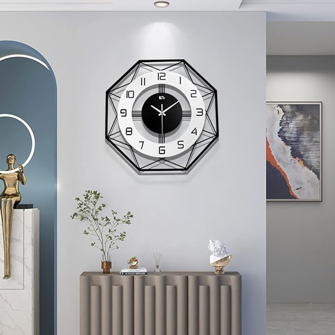 Antique Hexagon Stylish Metal Wall Clock