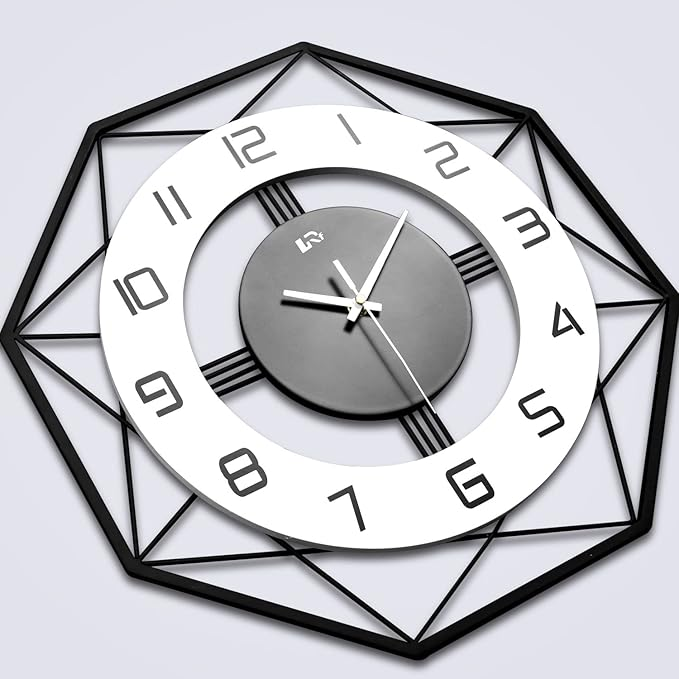 Antique Hexagon Stylish Metal Wall Clock