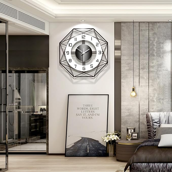 Antique Hexagon Stylish Metal Wall Clock