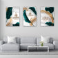 Islamic Arabic Calligraphy TASBIHATE ARBA Golden Green Leaf Poster Wall Art For Living Room Home Decor Set of 3