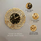 Surah Al-Ikhlas Black & Gold Acrylic Islamic Wall Clock – Premium Arabic Calligraphy Design