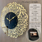 Surah Al-Ikhlas Black & Gold Acrylic Islamic Wall Clock – Premium Arabic Calligraphy Design