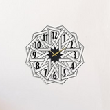 Modern Geometric Metal Wall Clock | Minimalist Black Design | Powder-Coated Steel | Wall Decor for Living Room, Office