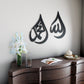 Allah (SWT) & Muhammad (PBUH) Islamic Wall Art – Drop Design | Modern Islamic Calligraphy | MDF Wood & Mirror Acrylic | Home & Prayer Decor