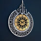 Enhance your living space with the a perfect fusion of faith and functionality. This elegantly designed wall clock features the revered name of Allah (SWT) in Arabic calligraphy, serving as both a timepiece and a spiritual centerpiece for your home.
