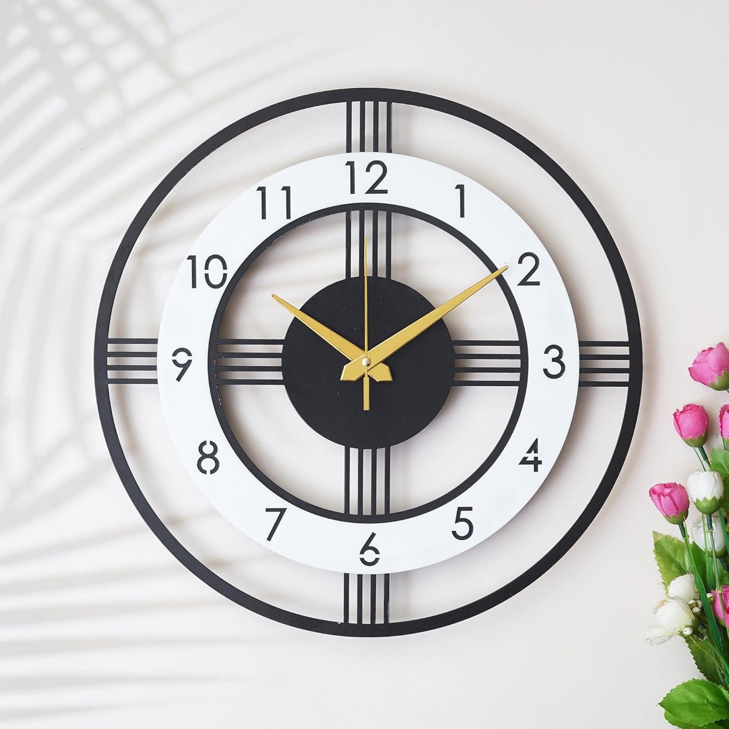 Craftholic analog mid century modern big size metal wall clock for stylish home decor