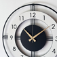 Designer big size metal wall clock with mid century modern analog style