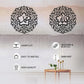 Decorative wall stickers with Islamic calligraphy on a plain wall.