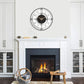 Minimalist mid century modern large metal wall clock with analog display