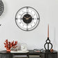 Large metal wall clock inspired by mid century modern design for living room decor