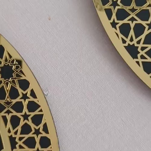 Allah (SWT) and Mohammad (PBUH) Acrylic Circle Design Islamic Wall Art