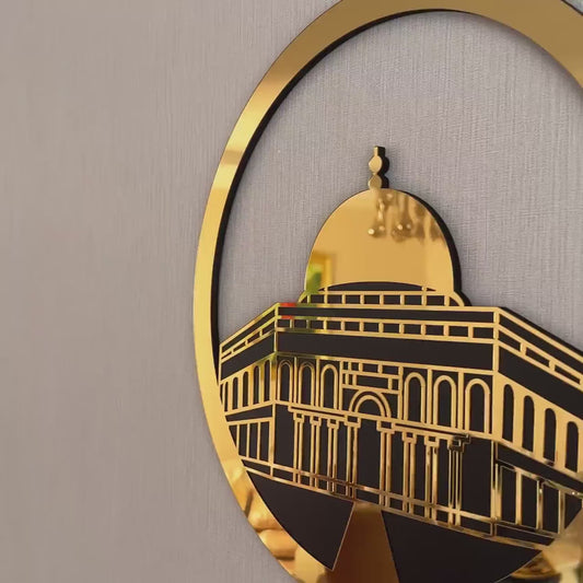 Al Aqsa Mosque, Kaaba, and Masjid An-Nabawi Islamic Wall Art Set of 3